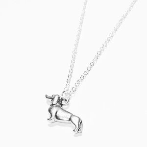 Silver Dachshund Weiner Dog Pendant Necklace